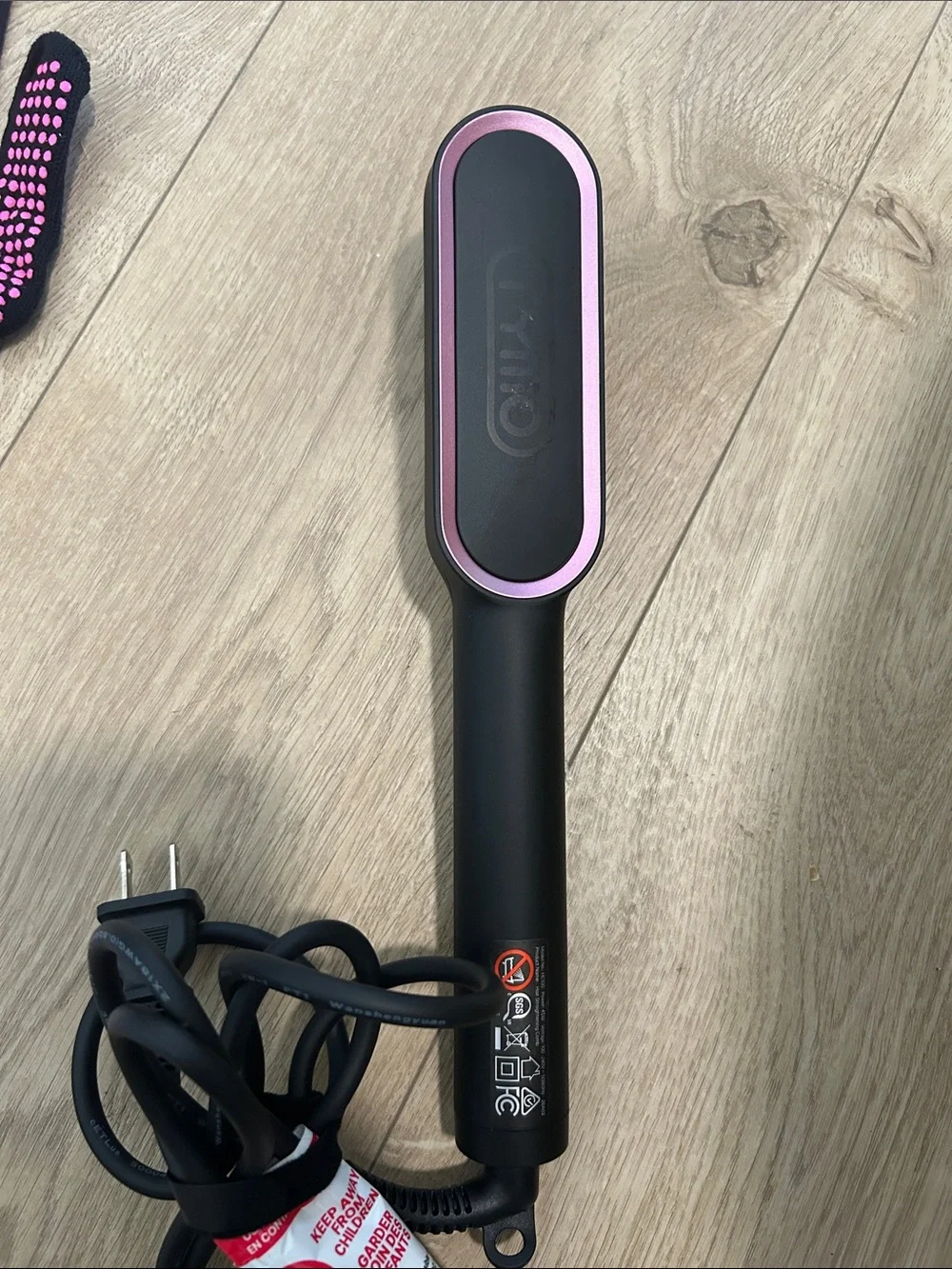 TYMO RING Hair Straightener Brush, Flat, grey, NWT Open box